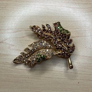 $10 SALE Gold Leaf Brooch